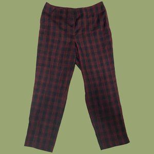 Talbots Heritage Red Black Plaid Pants Womens US 12P